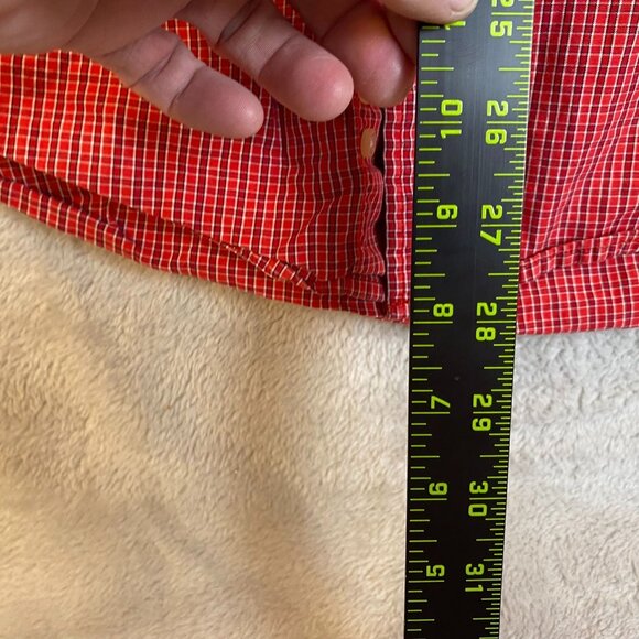 Eddie Bauer Mens Shirt L Red & White Plaid Long Sleeve Button-Up 100% Cotton - Picture 3 of 9